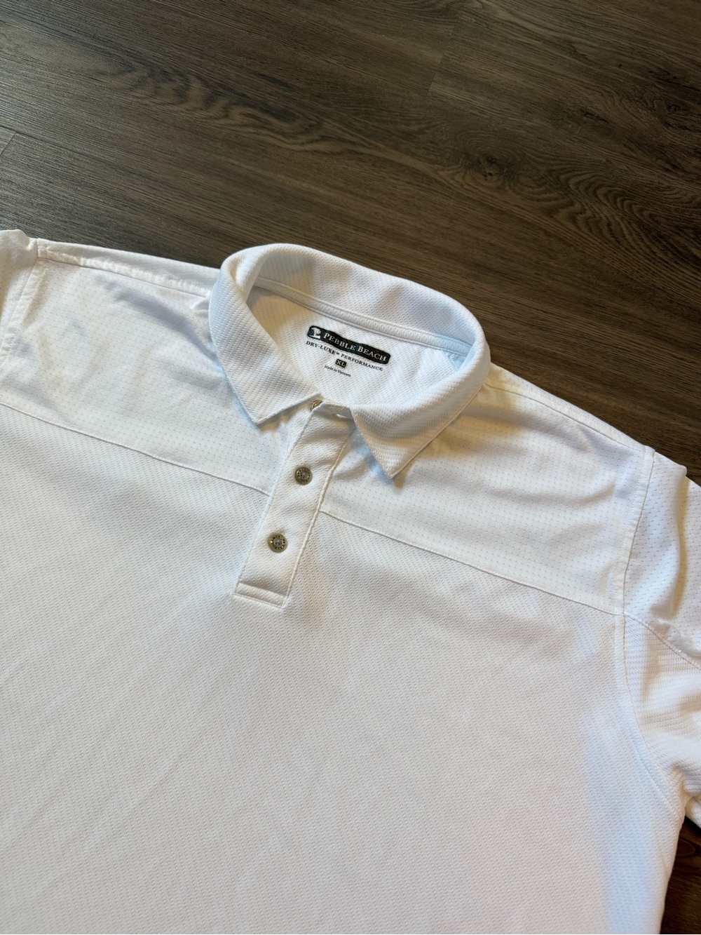 Pebble Beach Mens XL Dry-Luxe Performance White Golf Polo Shirt
